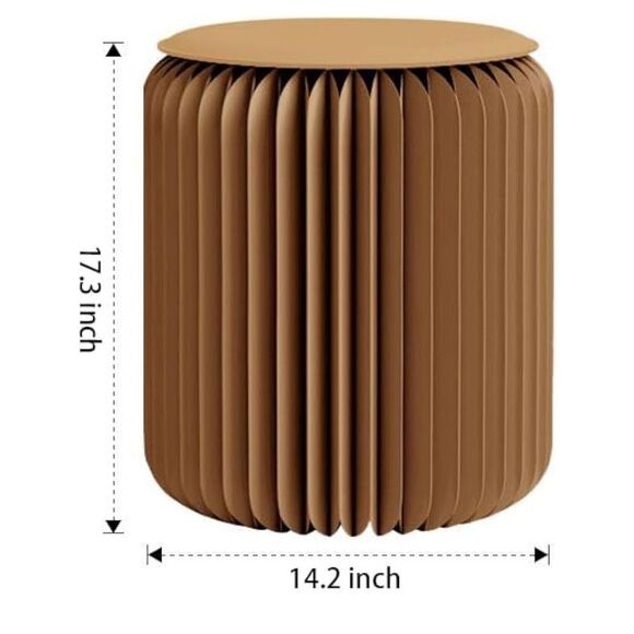 Modern Design Accordion Portable Folding Paper Stool Brown - Picture 2 of 6